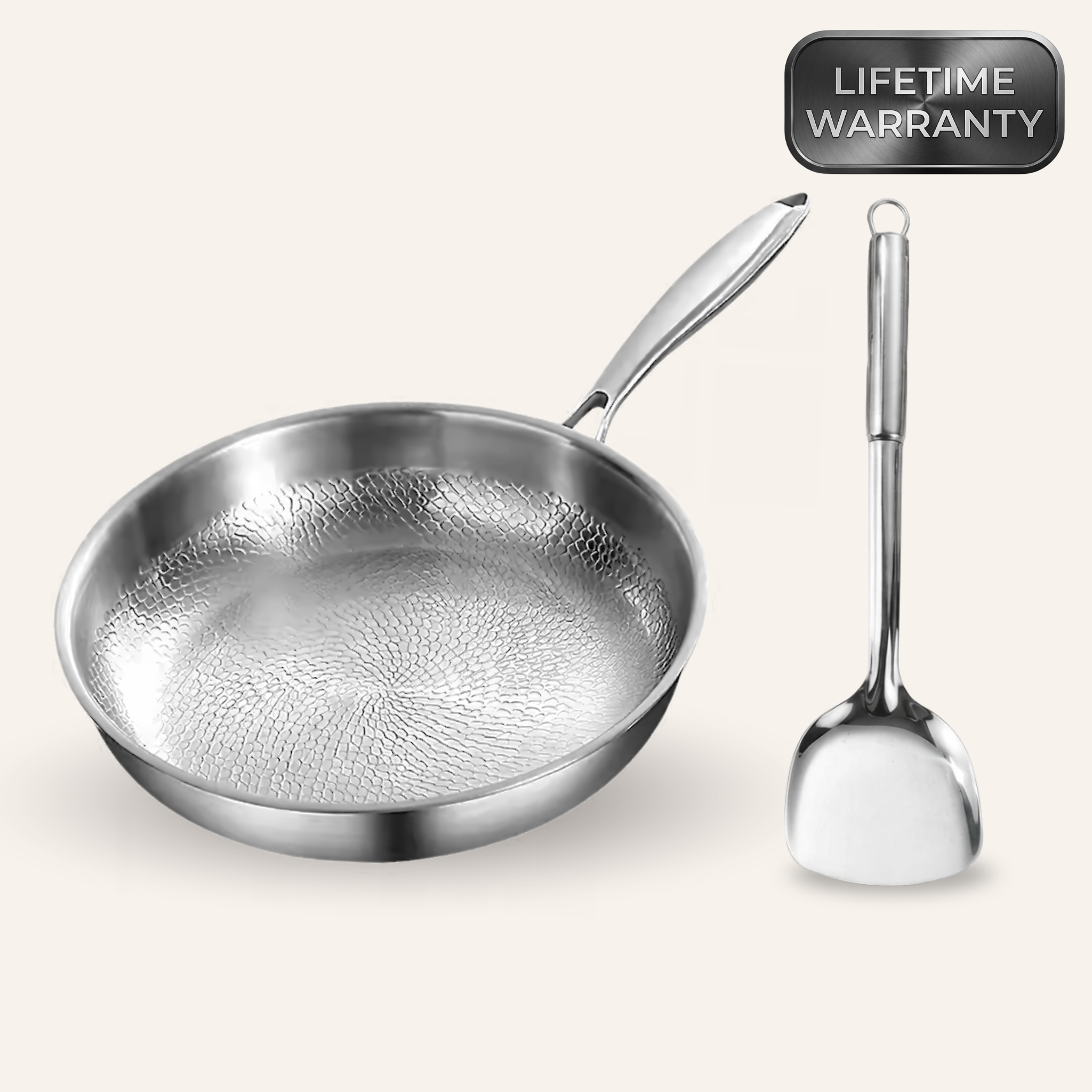 Kazuro Titanium Hammered Pan + Spatula Bundle