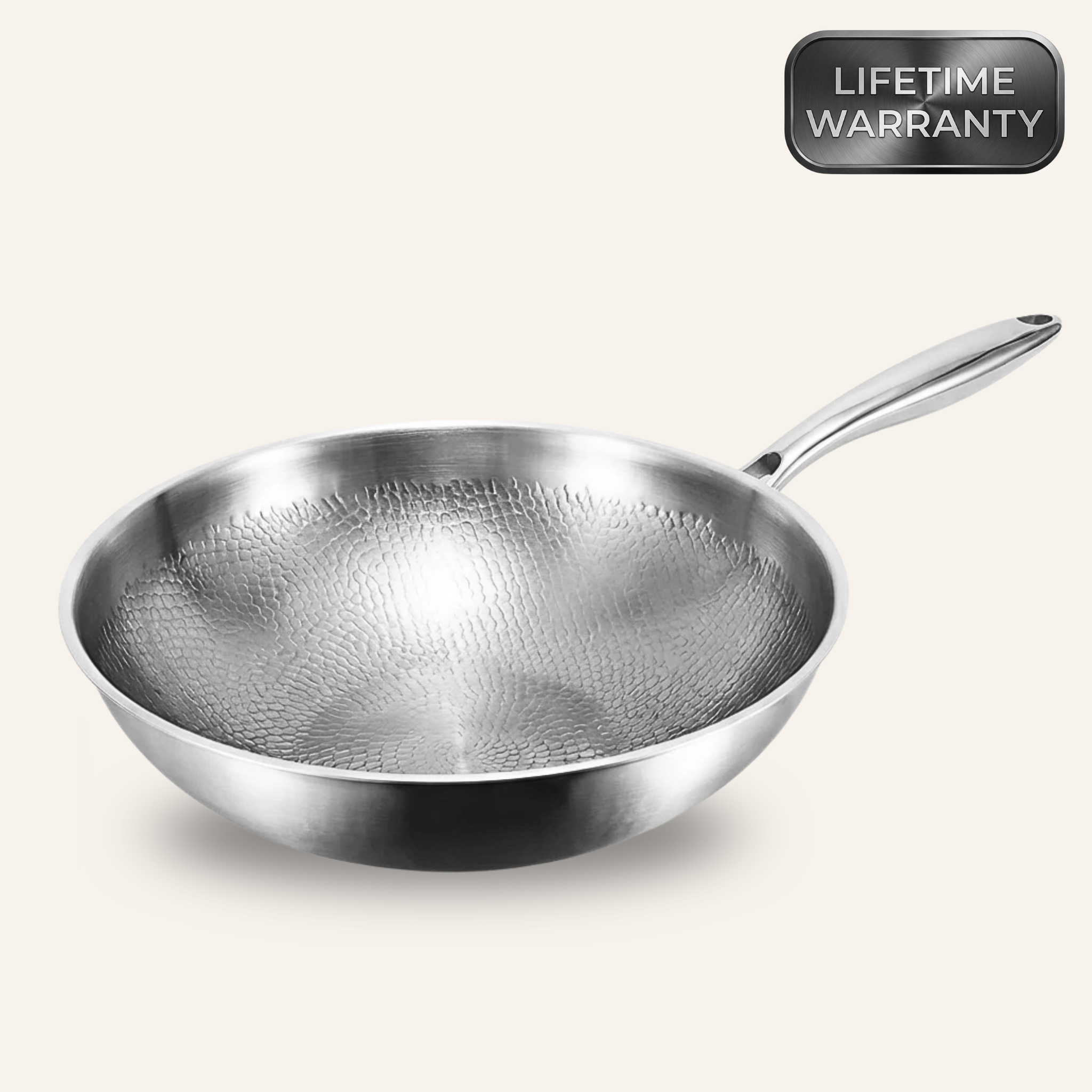 Kazuro Hand-Hammered Titanium Wok Pan Pro