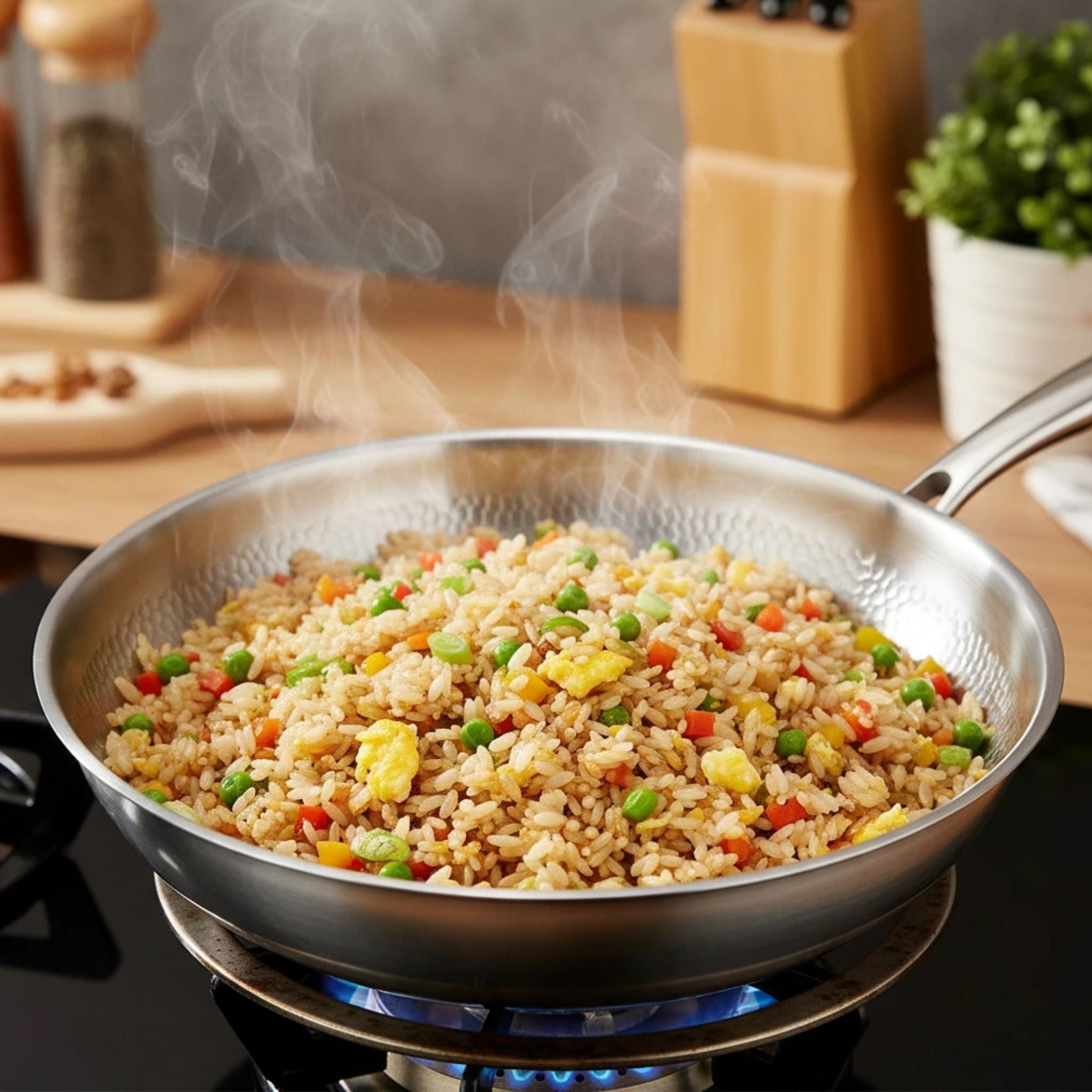 Kazuro Hand-Hammered Titanium Wok Pan Pro