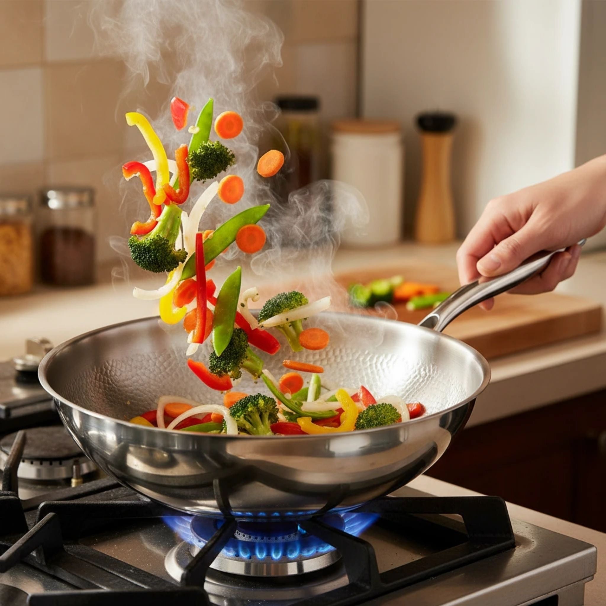 Kazuro Hand-Hammered Titanium Wok Pan Pro