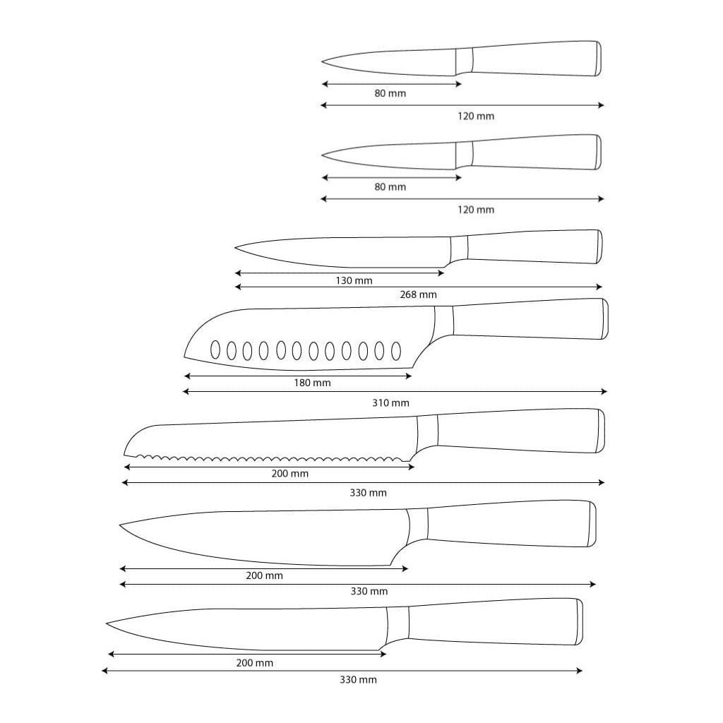 Kazuro Master Japanese Knife Collection (7-Piece Set)